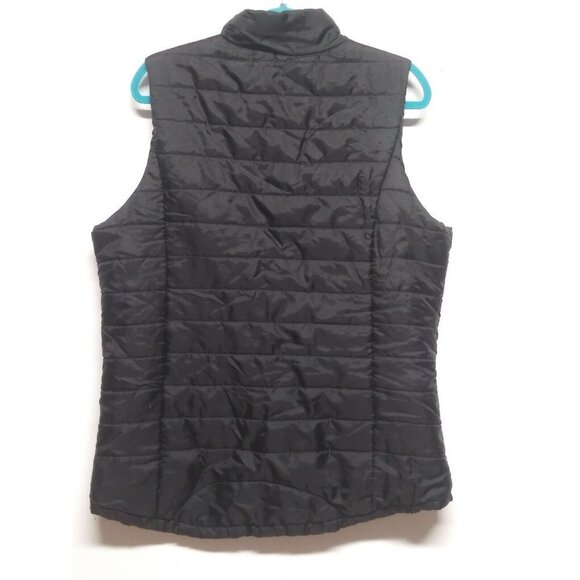 Bobbie Brooks Ladies Black Puffer Vest Quilted Womens 1X full zip high neck EUC - Picture 6 of 7